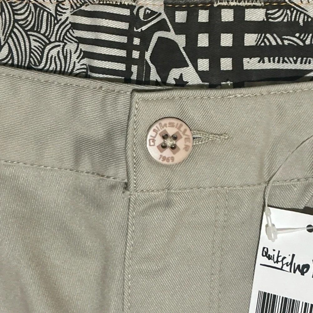 Quiksilver Men's 36 Tan Utility Straight Leg Chinos Pants Pockets Work‎ Casual